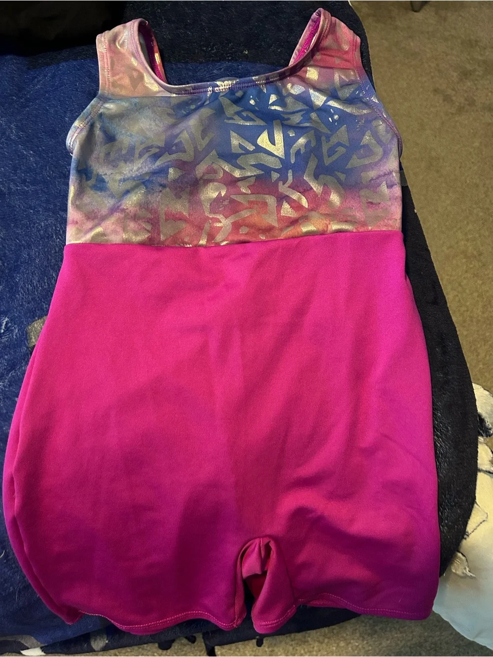 Kids Black and Purple Sparkle Gymnastics Leotard and Tutu Set
